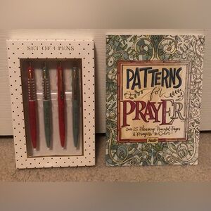Set of 4 Pens and Patterns for Prayer Coloring Book